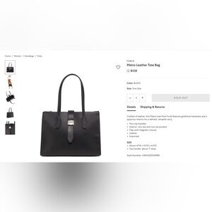Furla Black Leather Metro Tote Bag NWT never worn